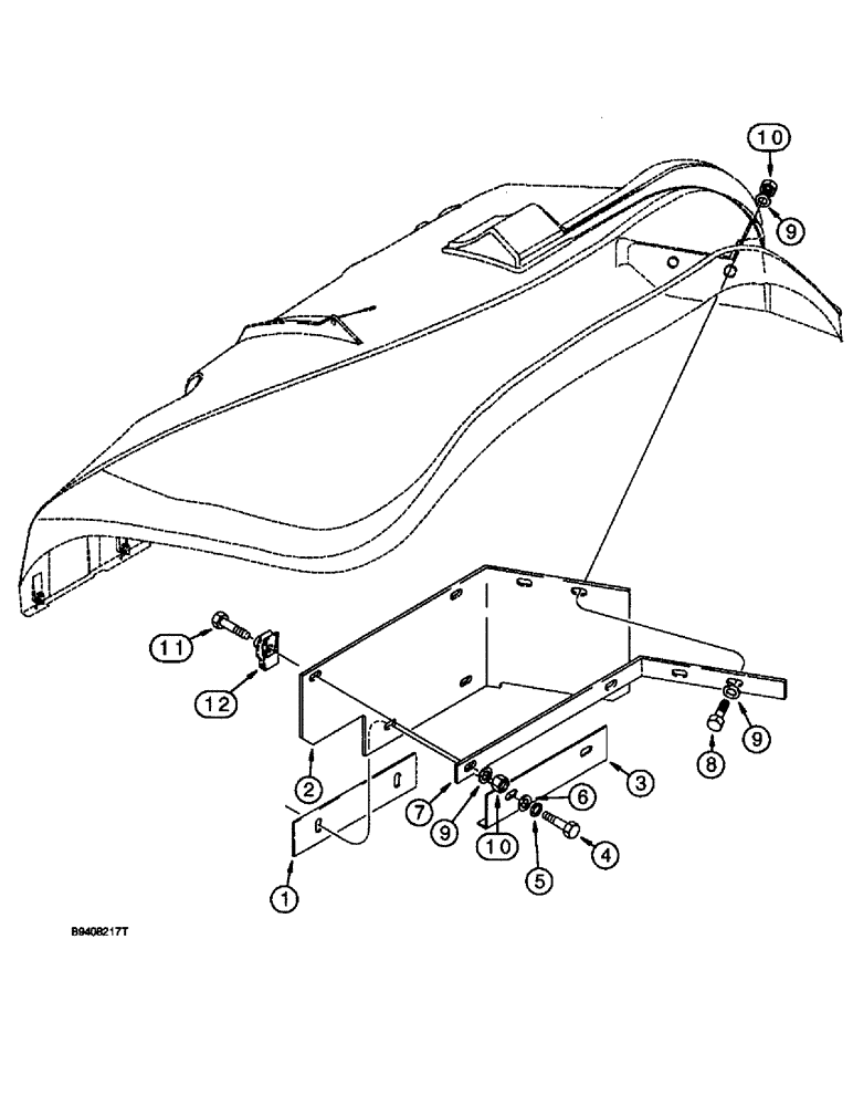 Схема запчастей Case 570LXT - (9-098) - MUD GUARD (09) - CHASSIS/ATTACHMENTS