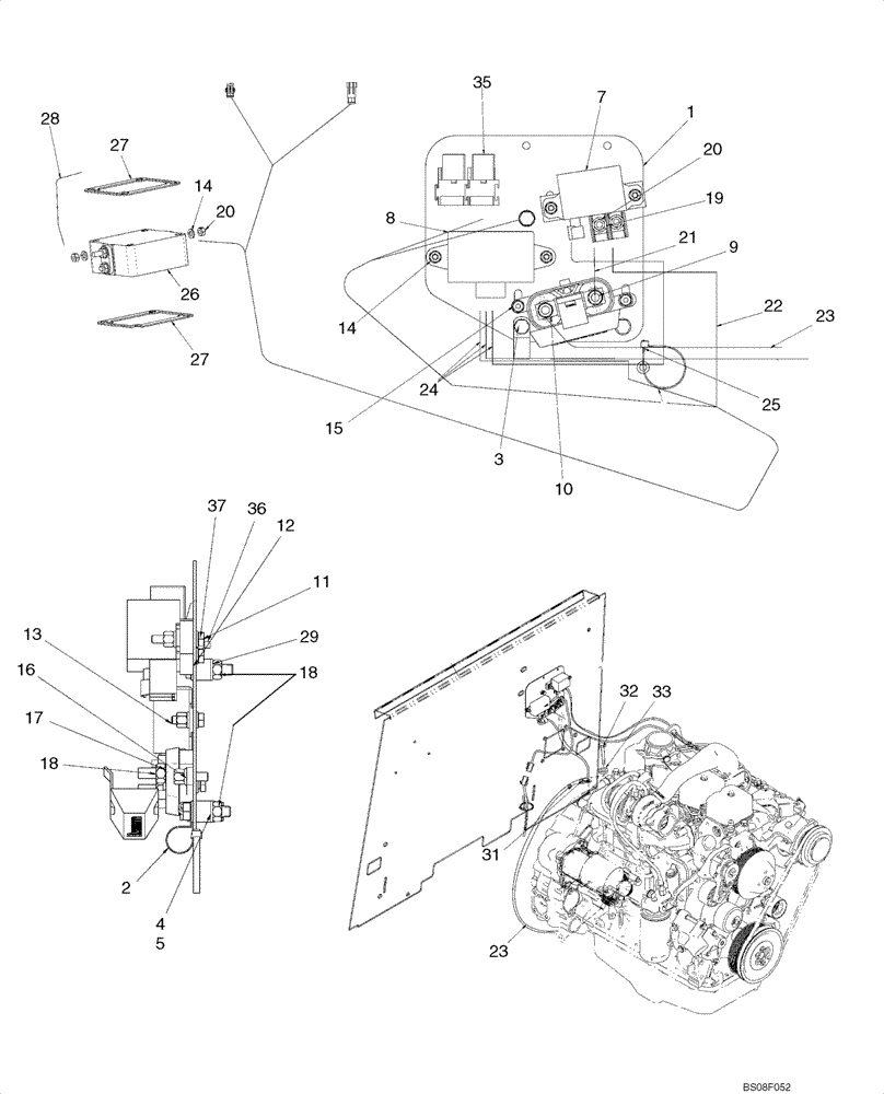 Схема запчастей Case 586G - (04-06) - COLD START GRID HEATER (04) - ELECTRICAL SYSTEMS