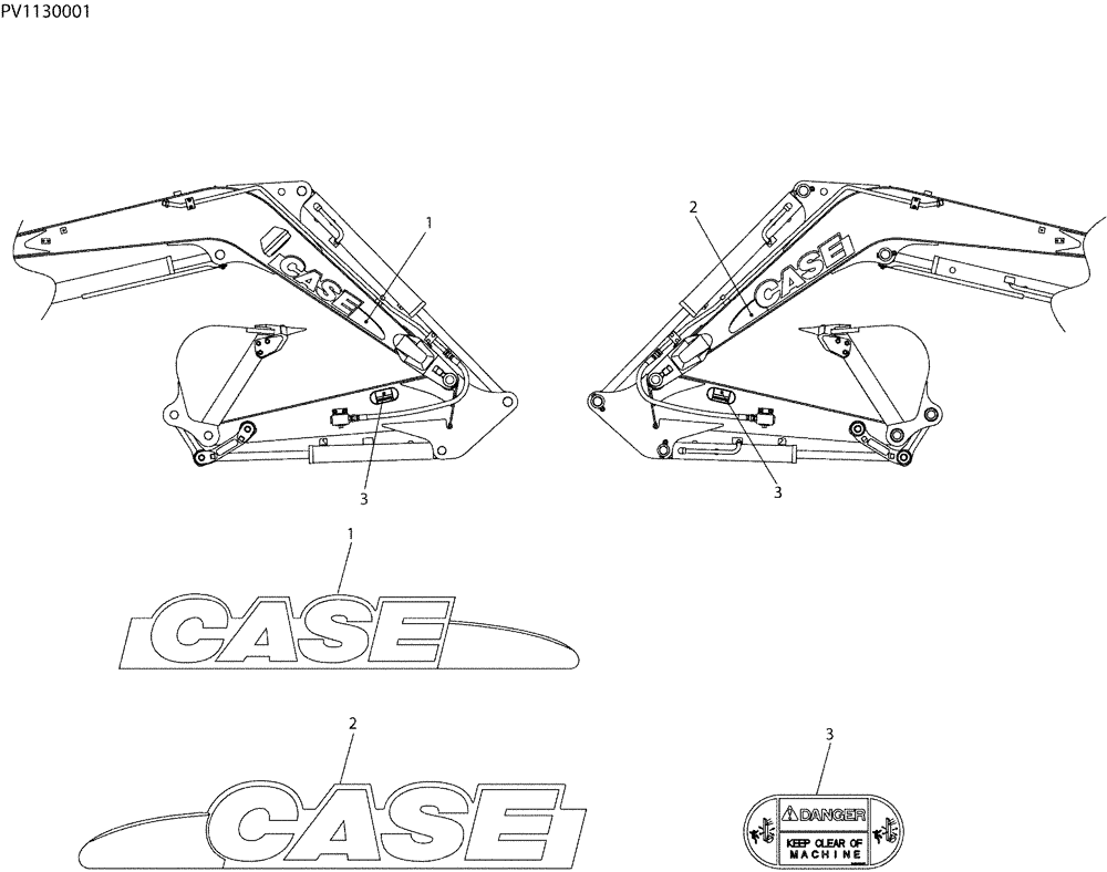 Схема запчастей Case CX27B - (06-017) - NAME PLATE INSTAL (ATTACHMENTS) (90) - PLATFORM, CAB, BODYWORK AND DECALS