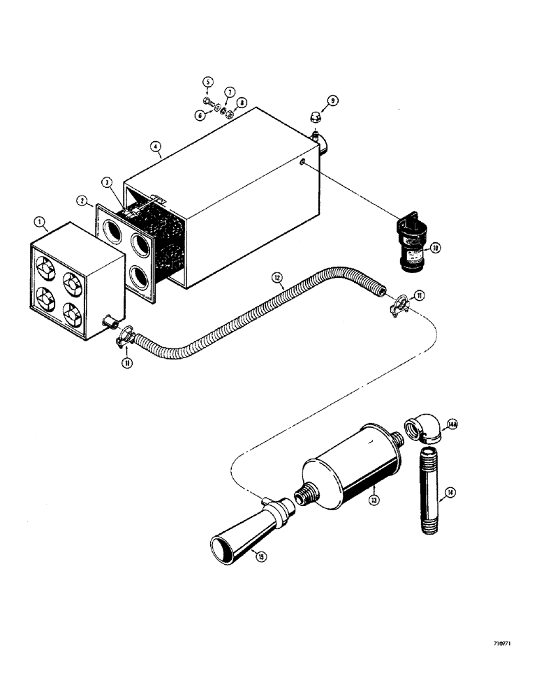 Схема запчастей Case 1530 - (010) - OPTIONAL AIR CLEANER (02) - ENGINE