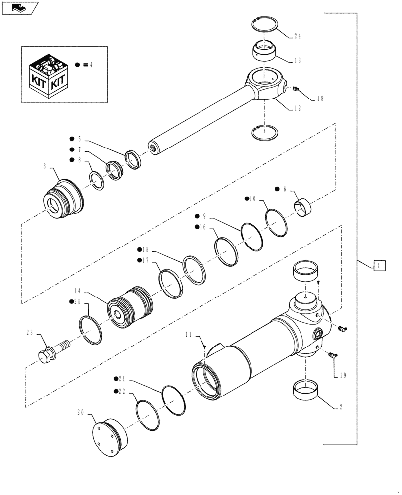 Схема запчастей Case 580SM - (35.739.02[01]) - CYLINDER ASSY - BACKHOE SWING (35) - HYDRAULIC SYSTEMS