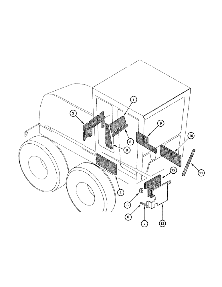 Схема запчастей Case 885 - (09-046[01]) - NOISE INSULATOR (09) - CHASSIS