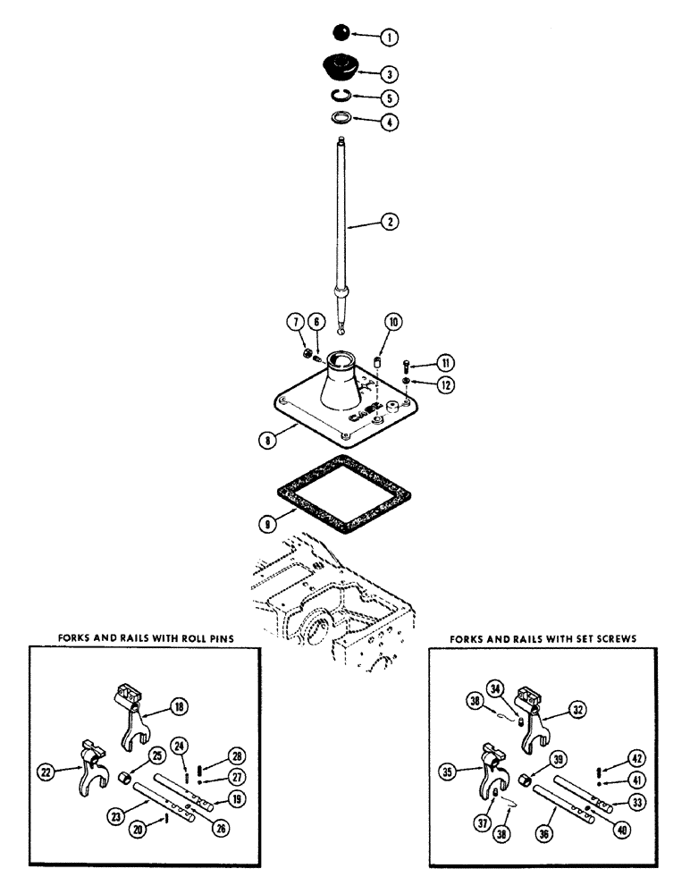 Схема запчастей Case 680CK - (106) - TRANSMISSION GEAR SHIFT (21) - TRANSMISSION