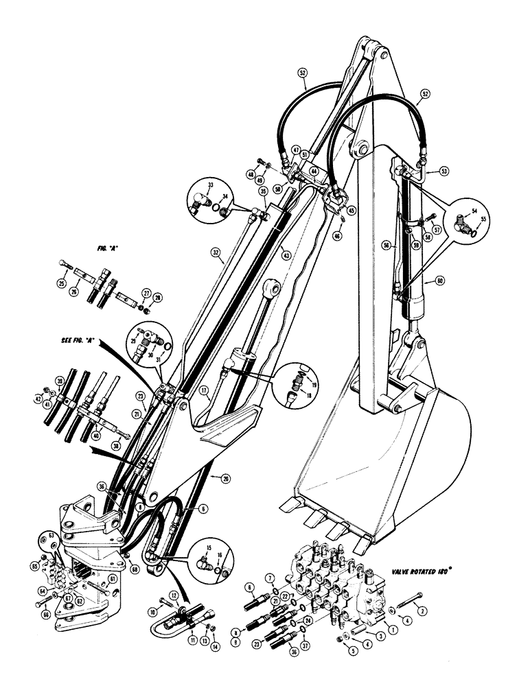 Схема запчастей Case 480CK - (38) - BOOM, CROWD AND BUCKET CYLINDER HYDRAULICS (35) - HYDRAULIC SYSTEMS