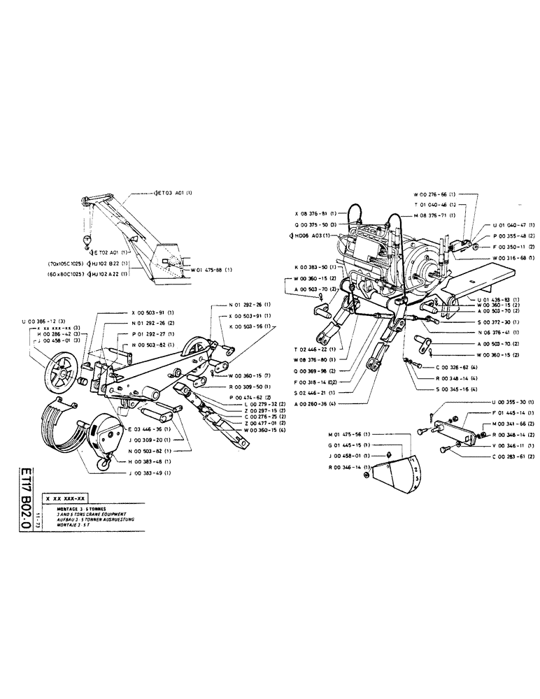 Схема запчастей Case TC45 - (156) - 3 AND 5 TONS CRANE EQUIPMENT 