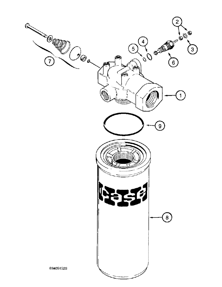 Схема запчастей Case 580L - (8-120) - HYDRAULIC OIL FILTER (08) - HYDRAULICS