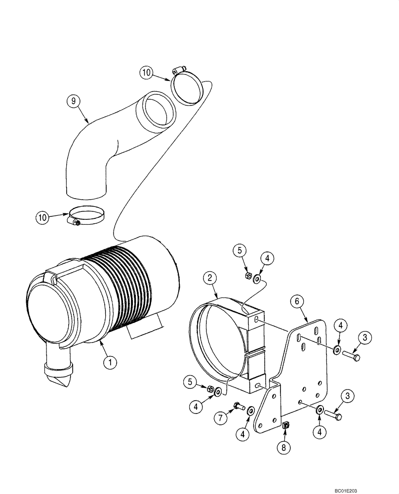 Схема запчастей Case 40XT - (02-04) - AIR CLEANER - ENGINE (02) - ENGINE