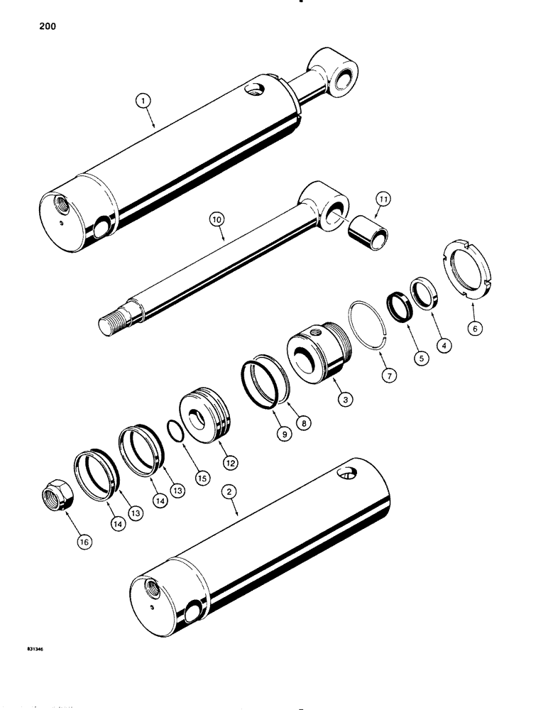 Схема запчастей Case SD100 - (200) - H530519 BOOM LIFT CYLINDER (35) - HYDRAULIC SYSTEMS