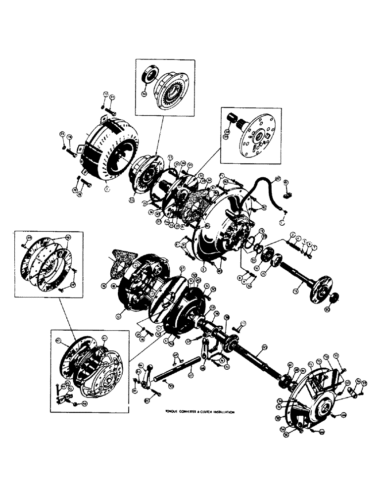 Схема запчастей Case M3B - (044) - TORQUE CONVERTER & CLUTCH INSTALLATION 