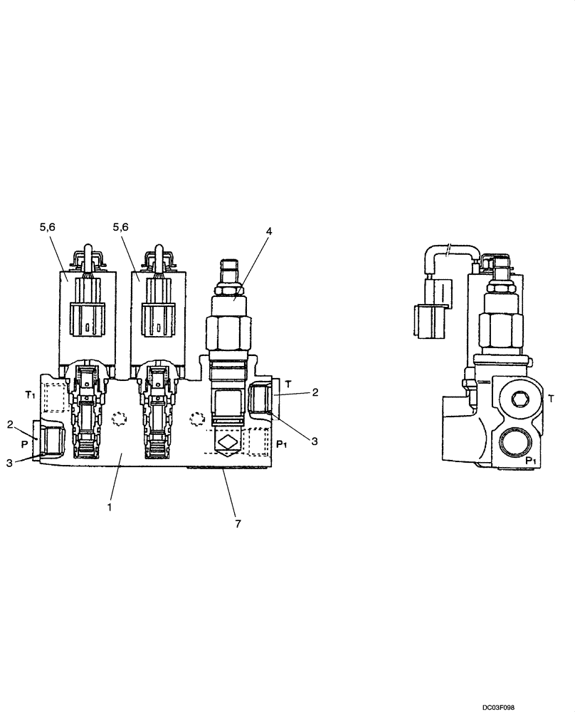 Схема запчастей Case CX14 - (08-41[00]) - VALVE ASSY - SOLENOID (PH35V00001F2) (08) - HYDRAULICS