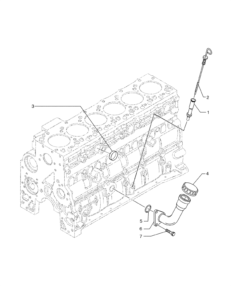 Схема запчастей Case 885 - (02-32[01]) - OIL FILL LOCATION AND GAUGE OIL LEVEL (02) - ENGINE