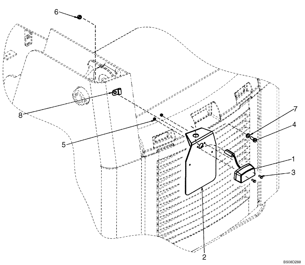 Схема запчастей Case 95XT - (04-29) - MOUNTING - LAMP, LICENSE PLATE (EUROPE) (04) - ELECTRICAL SYSTEMS