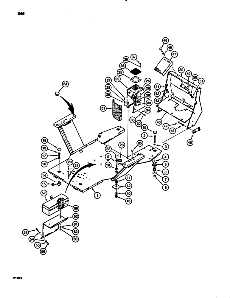 Схема запчастей Case 780B - (346) - OPERATORS COMPARTMENT FRAME AND MOUNTING (09) - CHASSIS/ATTACHMENTS