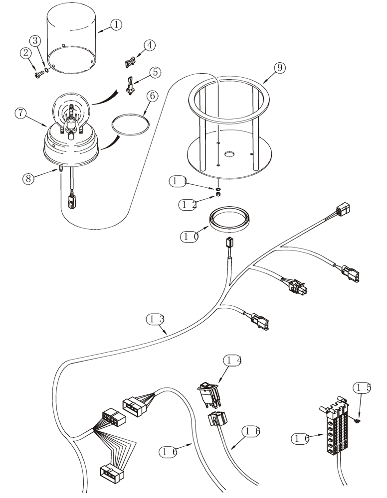 Схема запчастей Case 921C - (04-38) - BEACON ASSY, ROTATING - MOUNTING (04) - ELECTRICAL SYSTEMS