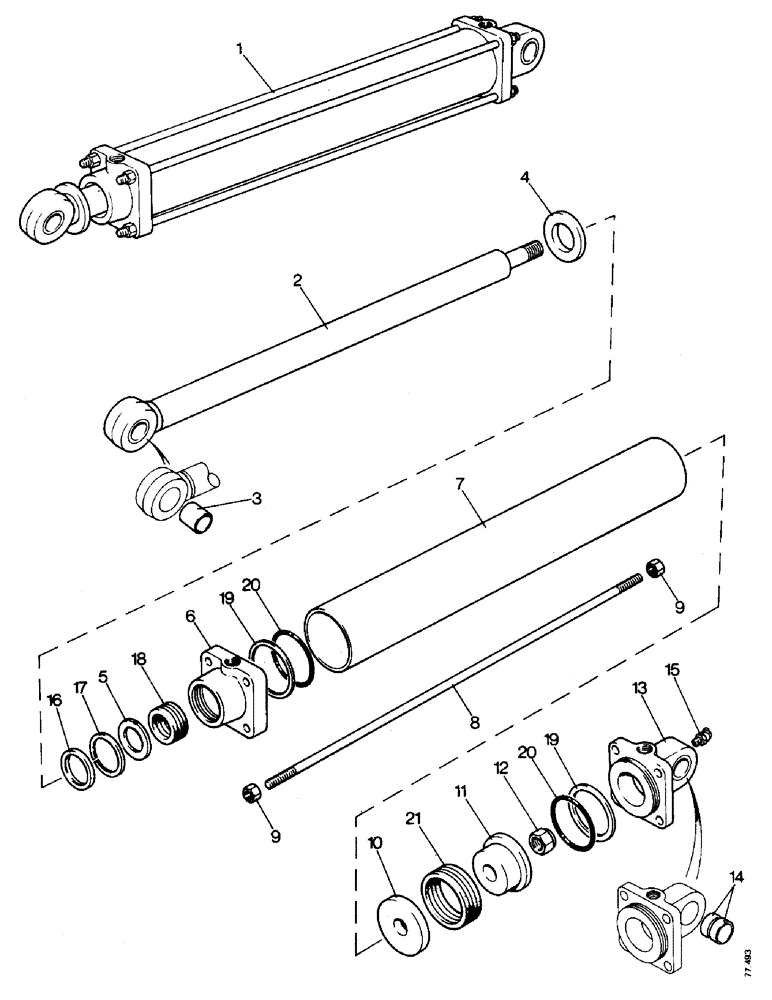 Схема запчастей Case 850 - (H07-1) - DOZER ANGLING CYLINDER - 3 DIA X 33.1/4 STROKE (07) - HYDRAULIC SYSTEM