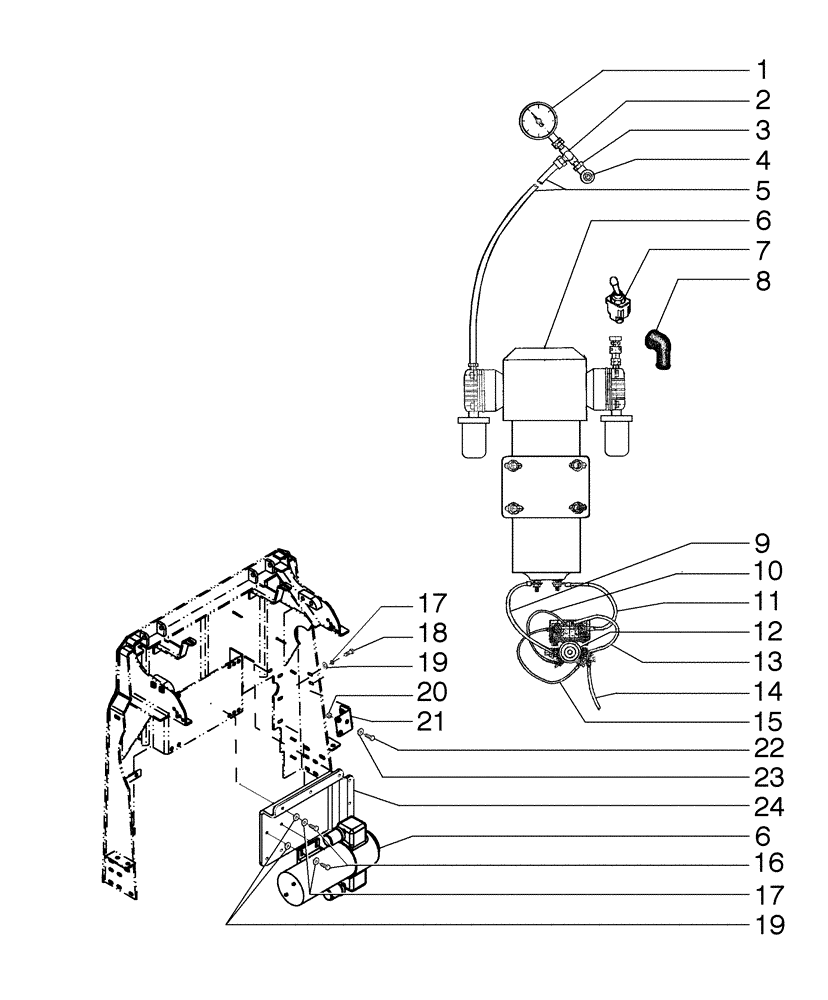 Схема запчастей Case 885B - (04-32[01]) - TIRES INFLATOR PUMP (04) - ELECTRICAL SYSTEMS