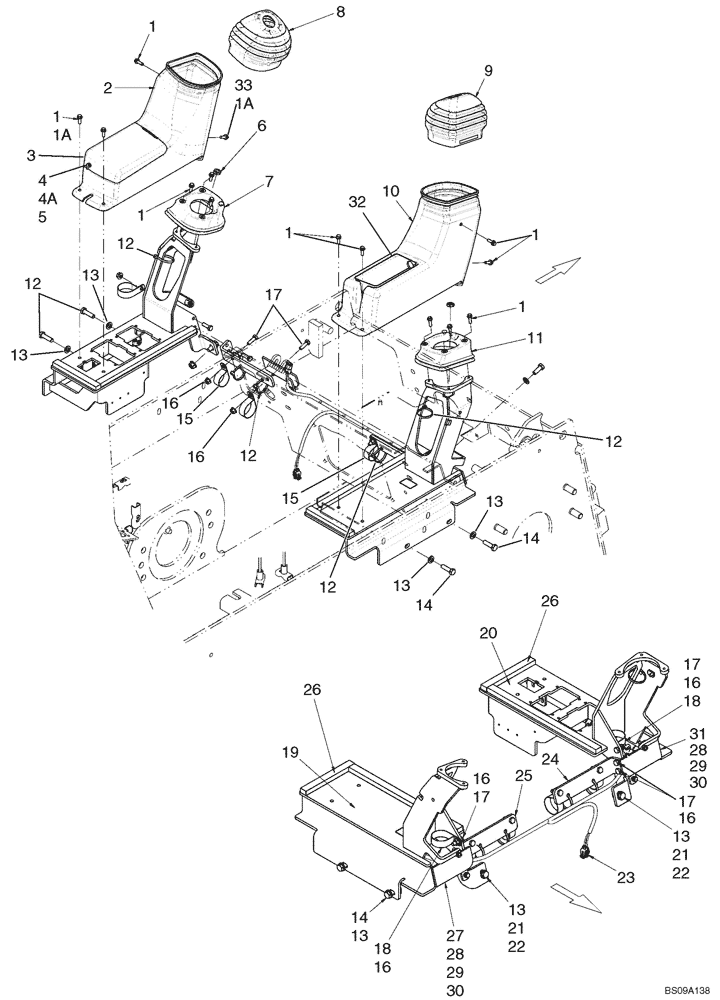 Схема запчастей Case 430 - (09-15) - CONTROLLER - MOUNTING (PILOT CONTROL) (09) - CHASSIS