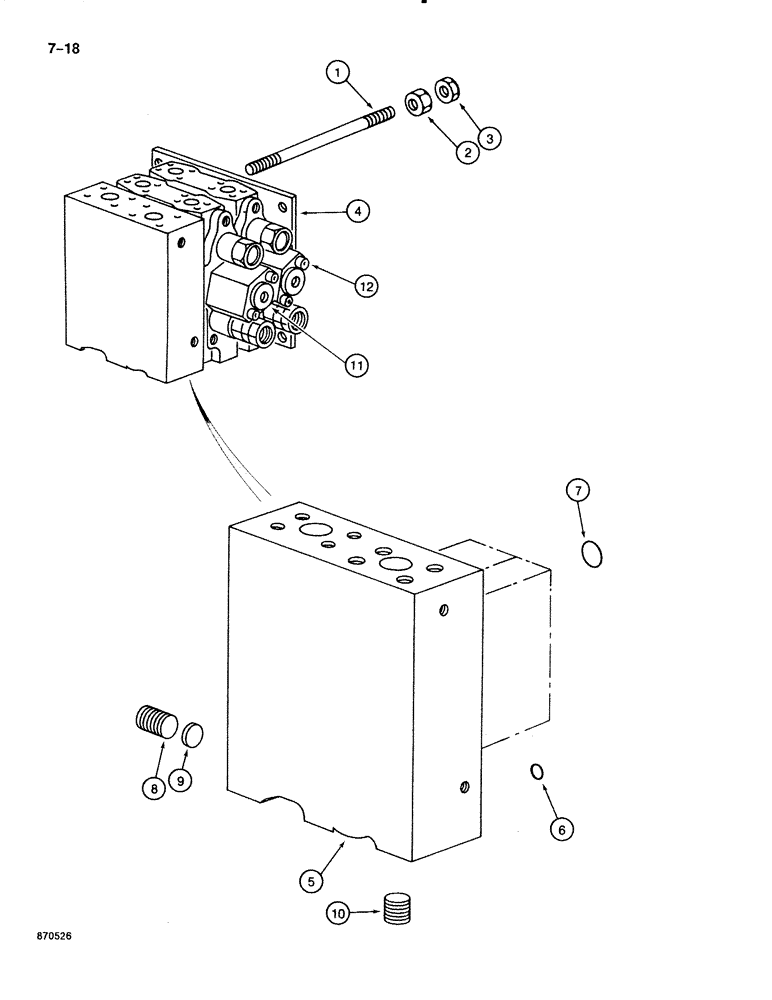 Схема запчастей Case 888 - (7-018) - DRIVE CONTROL VALVE, P.I.N. FROM 74163 TO 74212 (07) - BRAKES