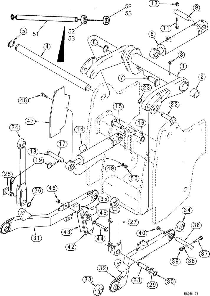 Схема запчастей Case 570MXT - (09-13) - FRAME - HITCH, THREE POINT (IF USED) (09) - CHASSIS/ATTACHMENTS