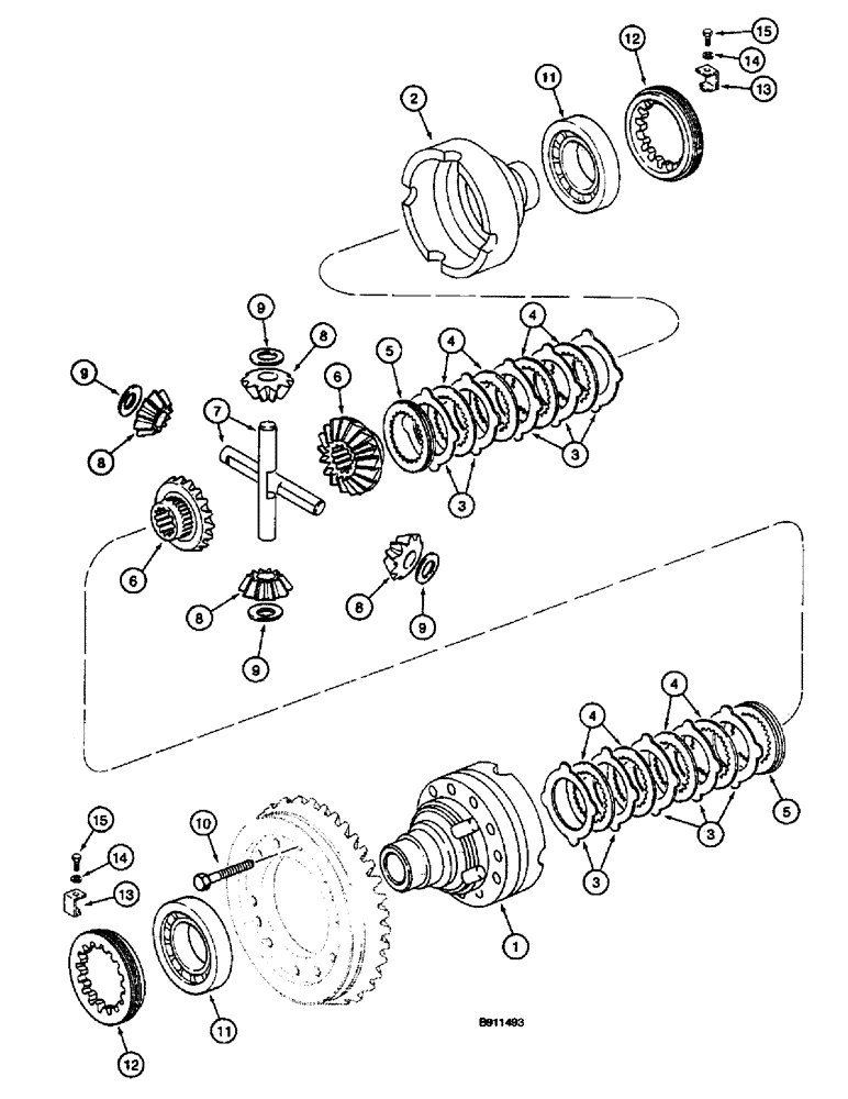 Схема запчастей Case 660 - (6-48) - FRONT AND REAR DRIVE AXLE, DIFFERENTIAL (06) - POWER TRAIN