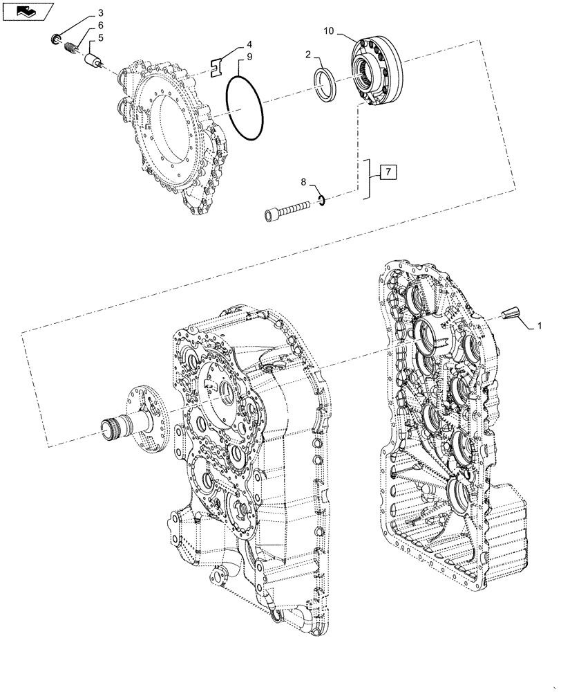 Схема запчастей Case 621D - (06-19) - TRANSMISSION - VALVE, REGULATOR AND OIL PUMP (06) - POWER TRAIN