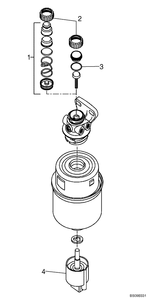 Схема запчастей Case 590SM - (03-01A) - FILTER ASSY (03) - FUEL SYSTEM