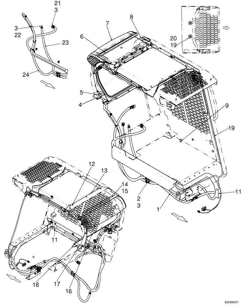 Схема запчастей Case 420CT - (09-35A[01]) - HEATER SYSTEM (09) - CHASSIS