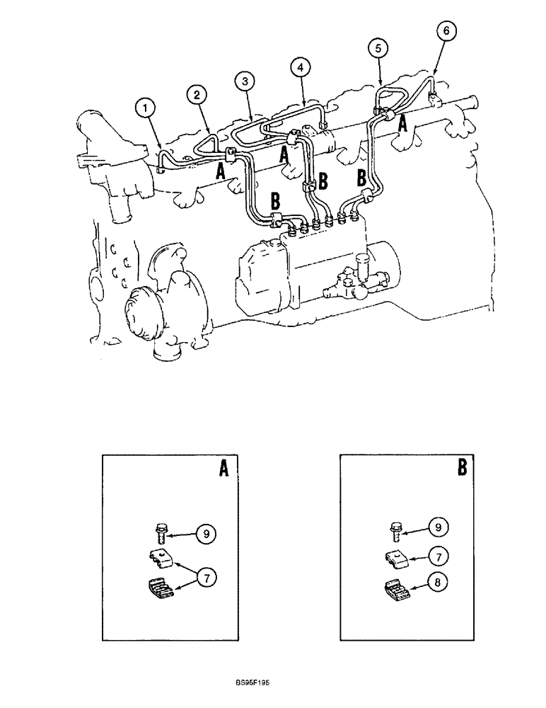 Схема запчастей Case 9060B - (3-08) - INJECTION TUBES (03) - FUEL SYSTEM