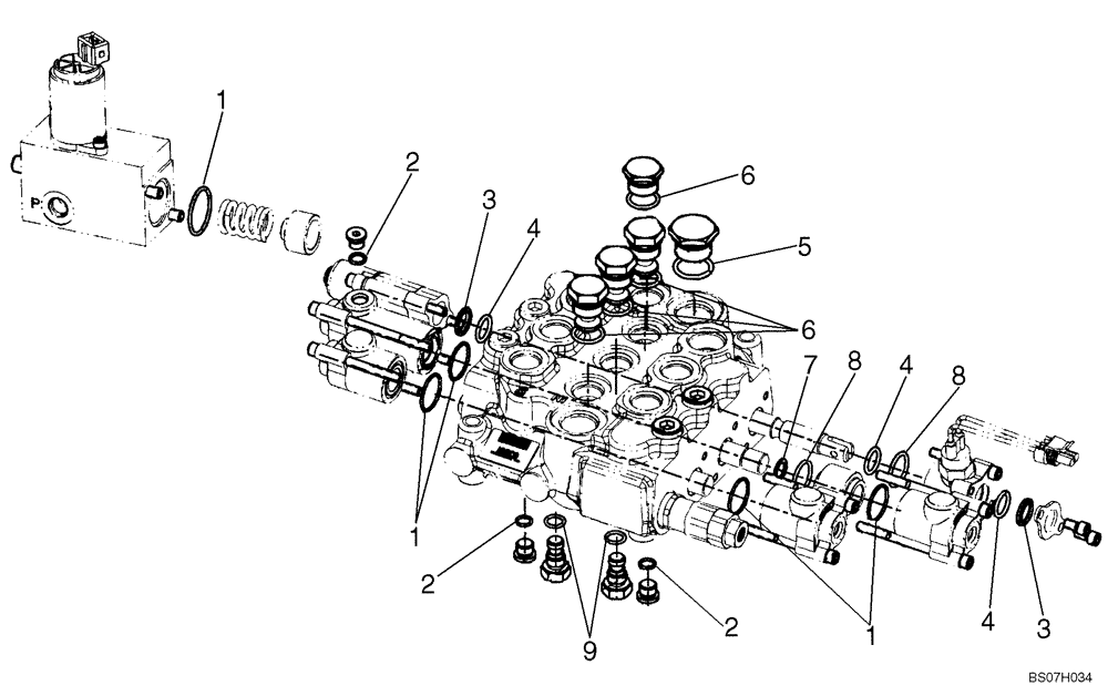 Схема запчастей Case 420CT - (08-21) - CONTROL VALVE - SEAL REPLACEMENT KITS (08) - HYDRAULICS