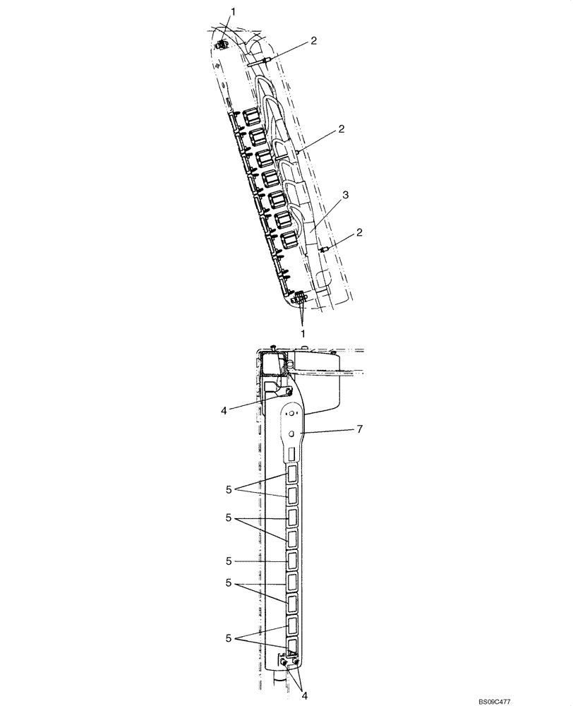 Схема запчастей Case 430 - (04-09) - CONSOLE - LH (04) - ELECTRICAL SYSTEMS