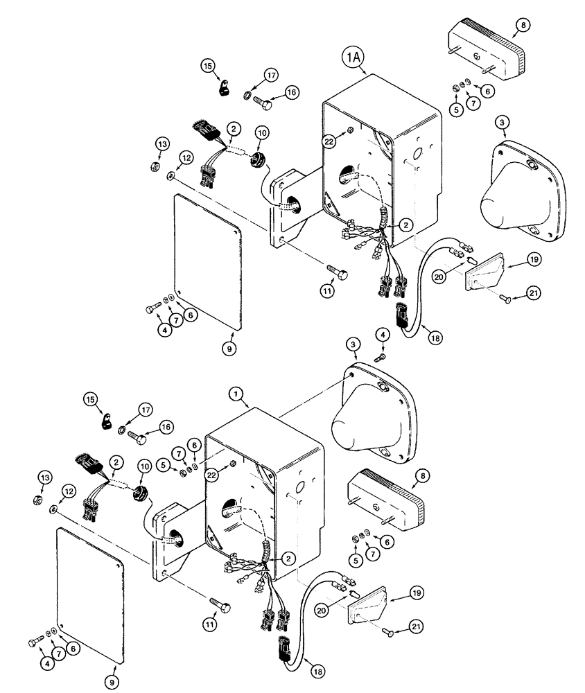 Схема запчастей Case 621C - (04-064) - MOUNTING LAMP, FRONT, EUROPE ONLY, XT AND Z-BAR LOADER (04) - ELECTRICAL SYSTEMS