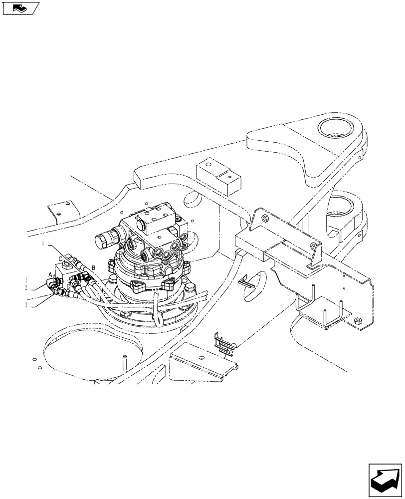 Схема запчастей Case CX55BMSR - (01-033[06]) - CONTROL LINES, VALVE (CANOPY) (35) - HYDRAULIC SYSTEMS