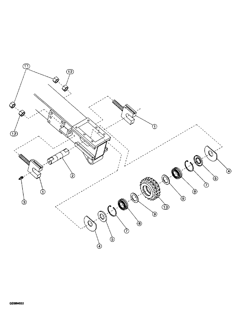 Схема запчастей Case 400TX - (9-16) - THRUST CHAIN TENSIONER 