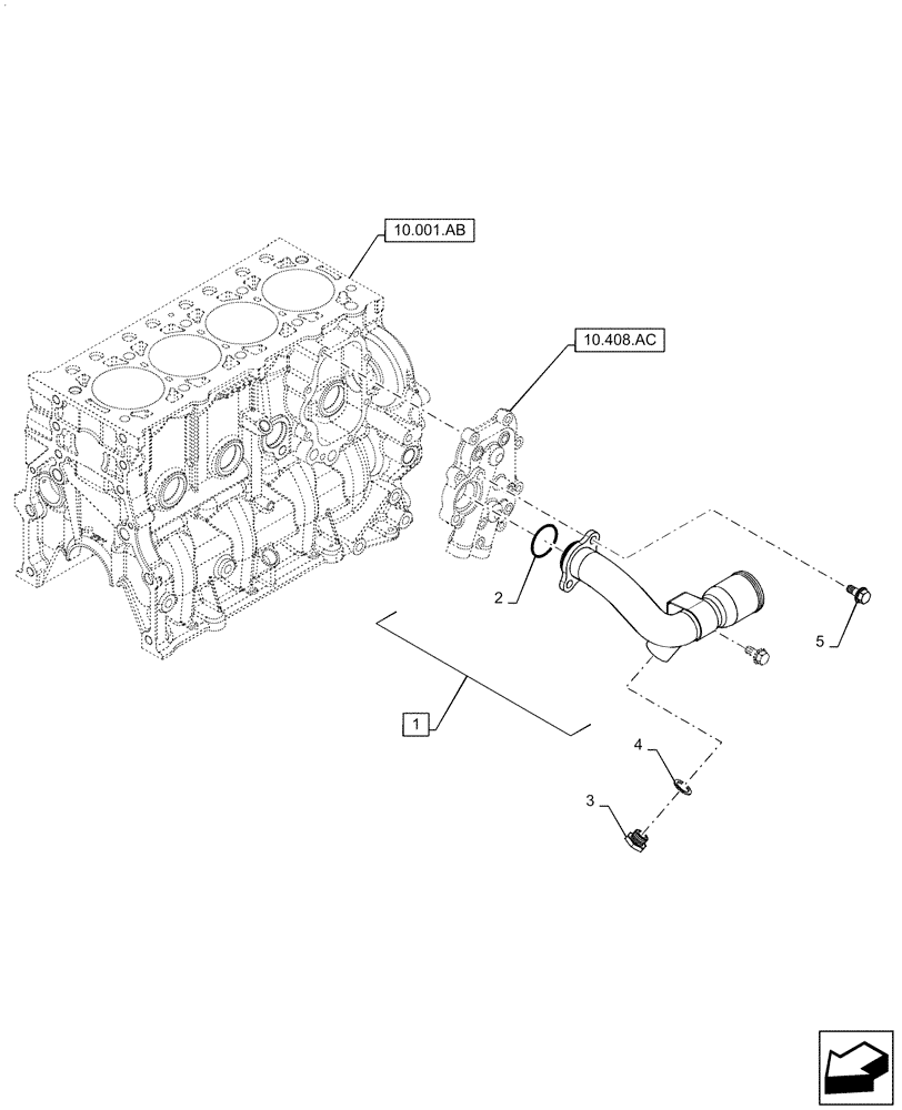 Схема запчастей Case F5CE5454B A005 - (10.400.AE) - COOLING SYSTEM LINE (10) - ENGINE