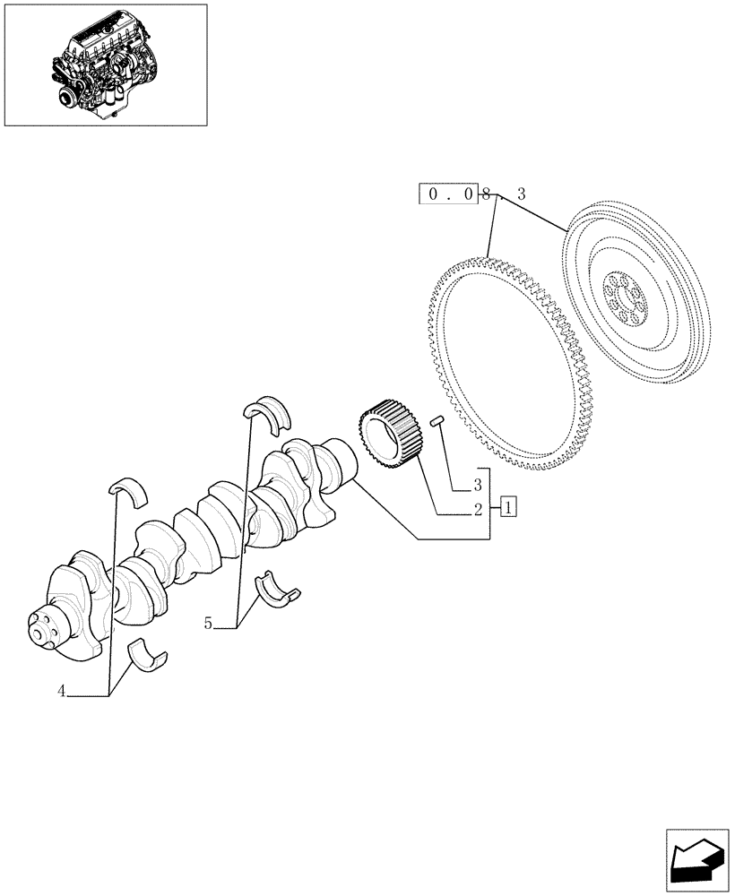 Схема запчастей Case F3AE0684D B005 - (0.08.0[01]) - CRANKSHAFT & RELATED PARTS (504051798) 