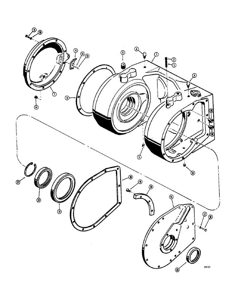 Схема запчастей Case 600 - (262) - RHINOMATIC WINCH, HOUSING ASSEMBLY (05) - UPPERSTRUCTURE CHASSIS