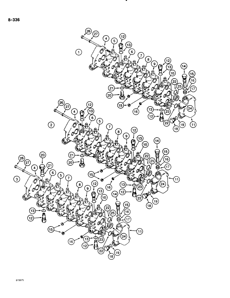 Схема запчастей Case DH4B - (8-336) - BACKHOE CONTROL VALVE (08) - HYDRAULICS