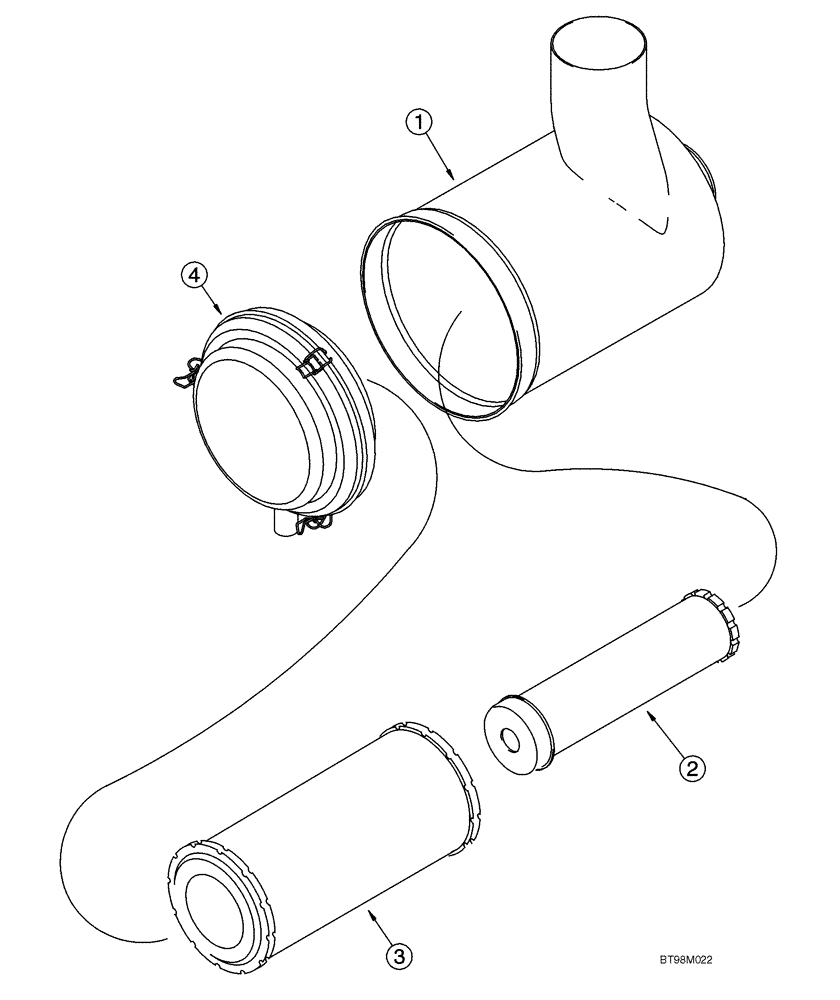 Схема запчастей Case 921C - (02-06) - AIR CLEANER ASSY (Sep 8 2003 9:30AM) (02) - ENGINE