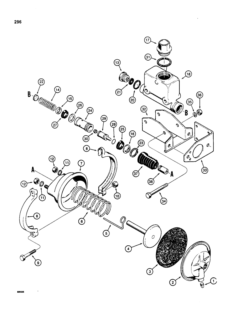 Схема запчастей Case W20B - (296) - L107957 BRAKE ACTUATOR (07) - BRAKES