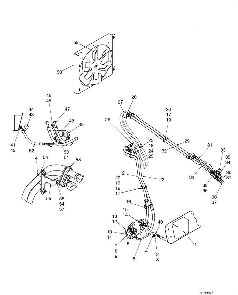 Схема запчастей Case 435 - (08-11) - HYDRAULICS, ATTACHMENT - HIGH FLOW, SUPPLY AND RETURN (08) - HYDRAULICS