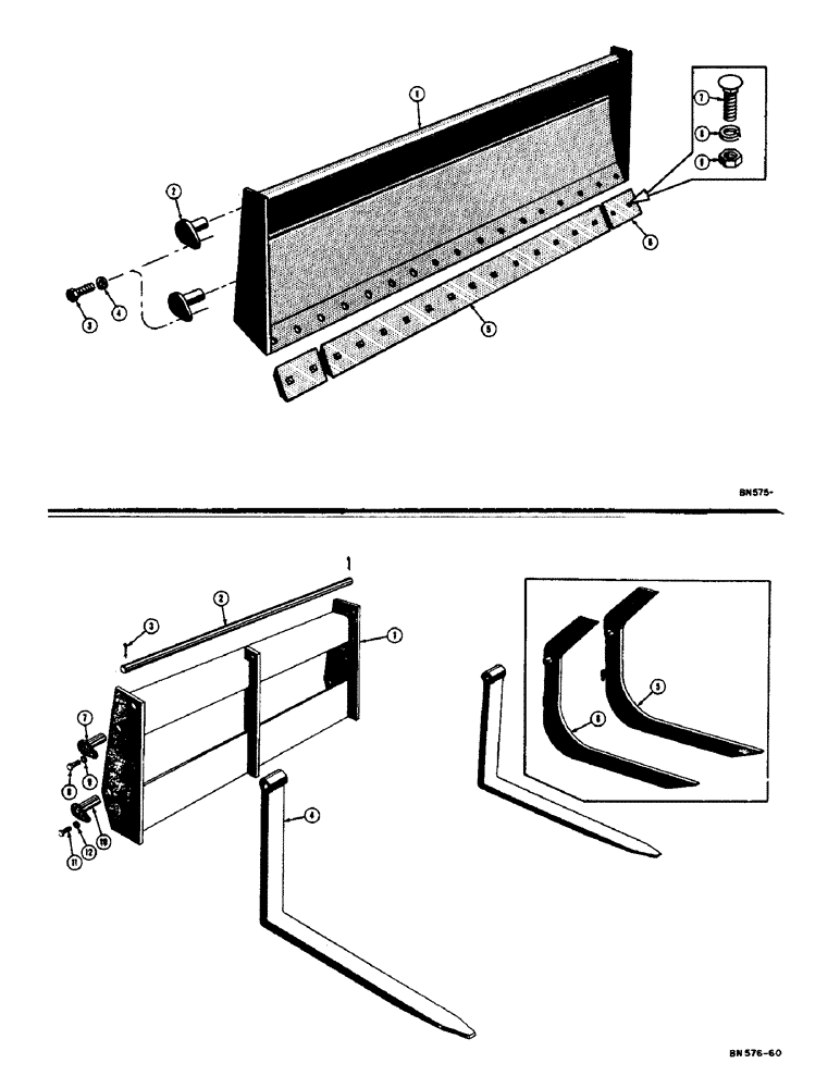 Схема запчастей Case 310C - (106) - BULL DOZER BLADE (MOUNTS ON LOADER ARMS) (05) - UPPERSTRUCTURE CHASSIS