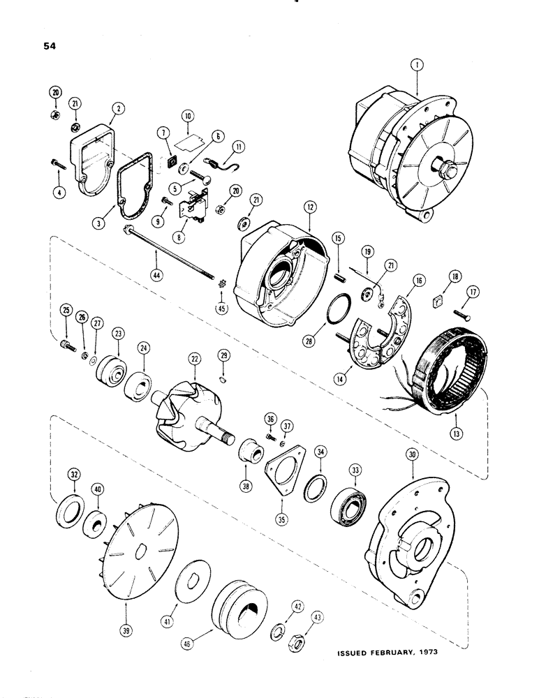 Схема запчастей Case 1150 - (054) - A41360 ALTERNATOR (06) - ELECTRICAL SYSTEMS