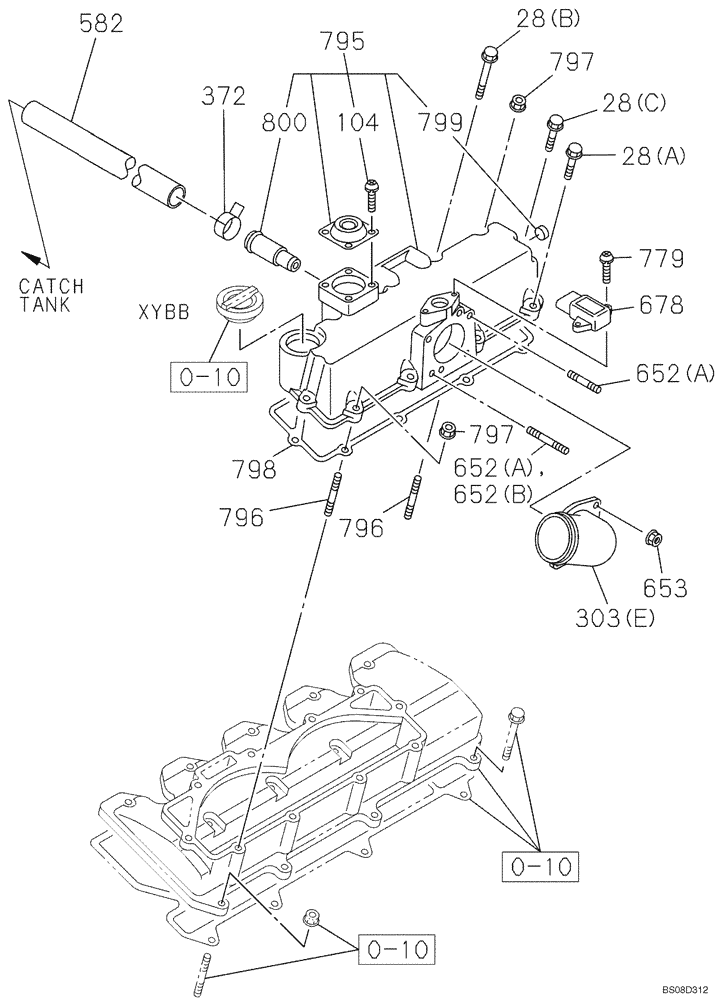 Схема запчастей Case CX75SR - (02-16) - INTAKE PIPE (02) - ENGINE