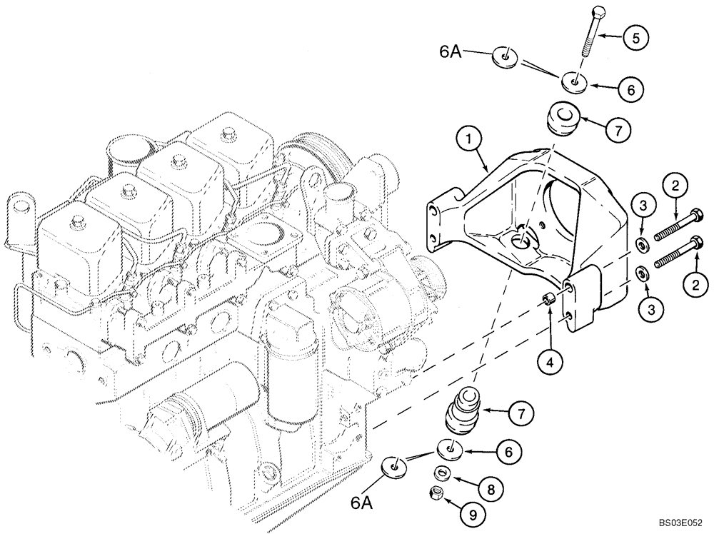 Схема запчастей Case 588G - (02-07) - ENGINE - MOUNTING (02) - ENGINE