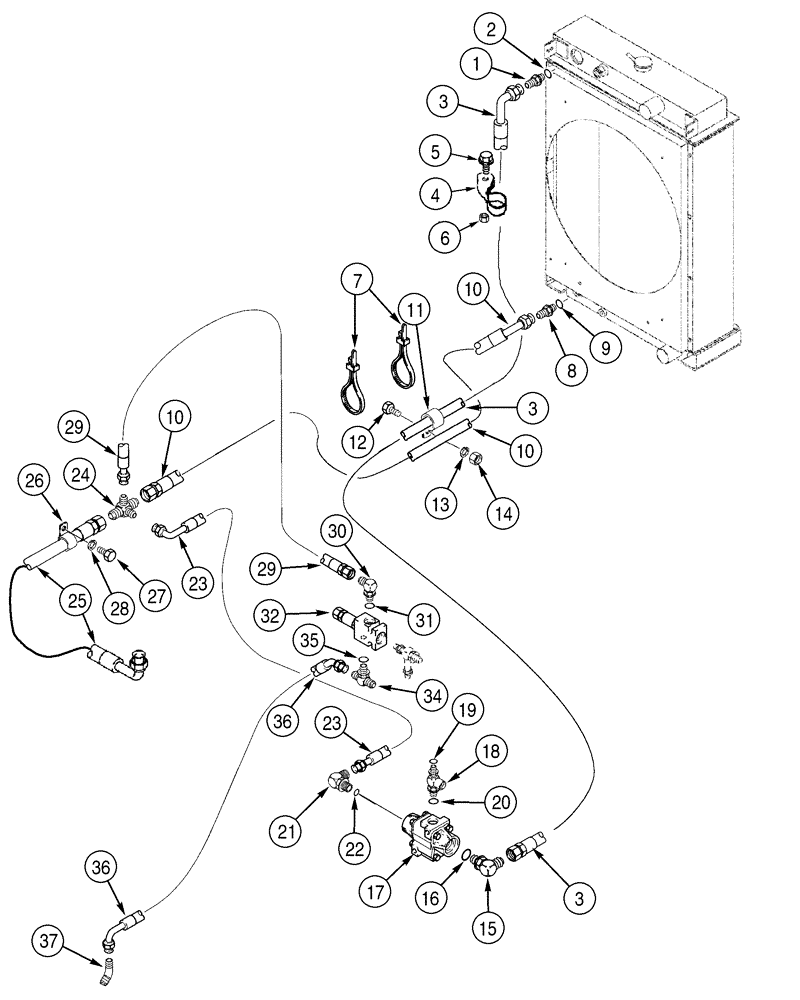 Схема запчастей Case 650H - (06-17) - HYDRAULICS CRAWLER CIRCUIT (06) - POWER TRAIN