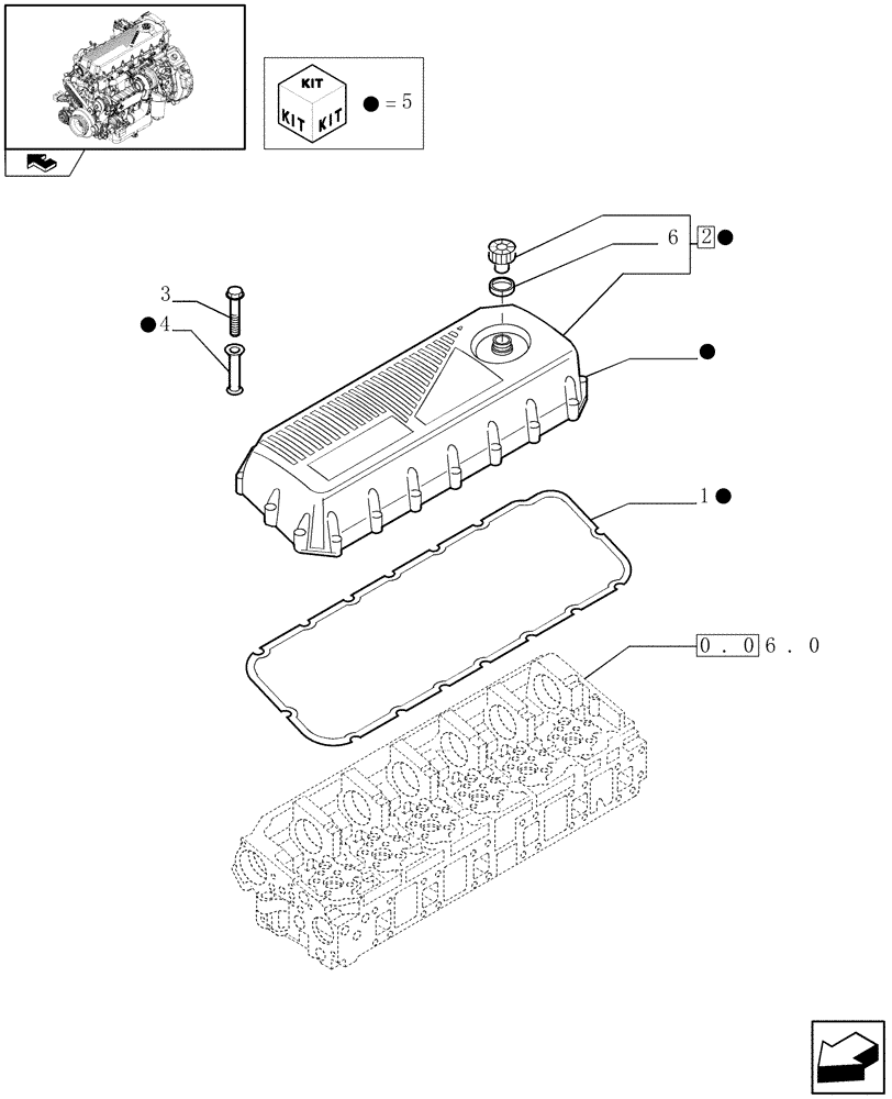 Схема запчастей Case F2CE9684H E003 - (0.06.3) - HEAD COVER (504008091) 