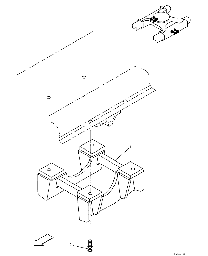 Схема запчастей Case CX240LR - (05-02) - GUARD, TRANSMISSION (11) - TRACKS/STEERING