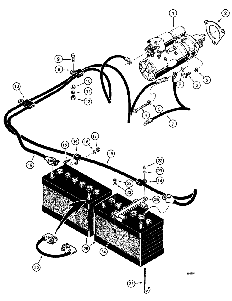 Схема запчастей Case W14FL - (166) - ELECTRICAL SYSTEM, BATTERY, STARTER, AND BATTERY CABLES, USED ON PIN 9154965 AND AFTER (04) - ELECTRICAL SYSTEMS