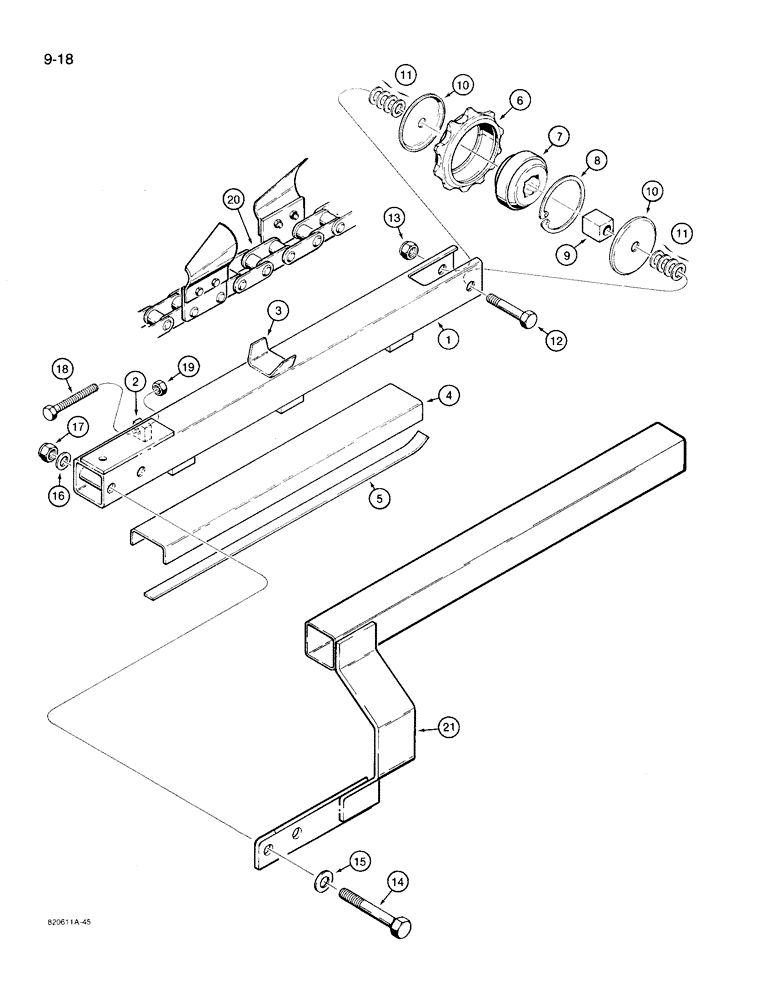 Схема запчастей Case TL100 - (9-18) - BOOM (09) - CHASSIS/ATTACHMENTS