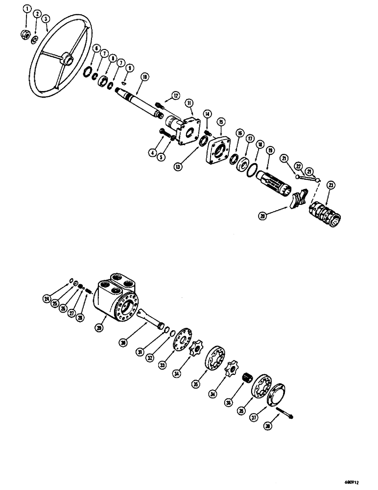 Схема запчастей Case 400 - (064) - STEERING WHEEL AND MANUAL STEERING PUMP (05) - UPPERSTRUCTURE CHASSIS